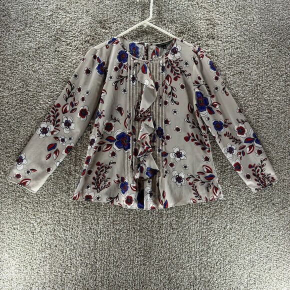 Banana Republic Tops - Banana Republic Blouse Womens Small Floral Ruffles Ladies Shirt Long Sleeve